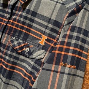 U of I Basketball Columbia Plaid Women’s Flannel Shirt - University of Illinois